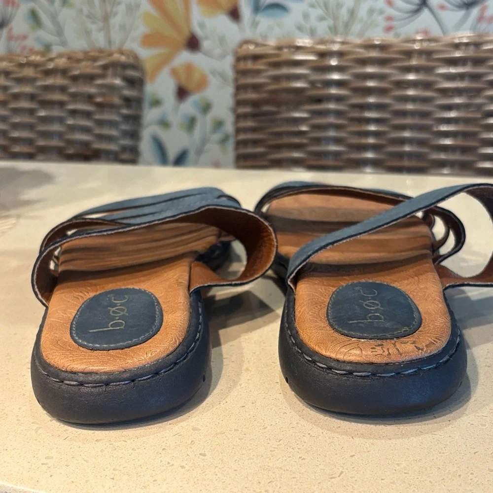 b.o.c. Women’s Navy Multi-Strap Flat Slide Sandals - Size 9 - Picture 6 of 8